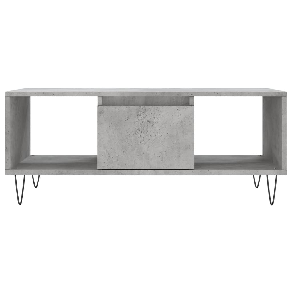 Tavolino Salotto Grigio Cemento 90x50x36,5 cm Legno Multistrato - homemem39