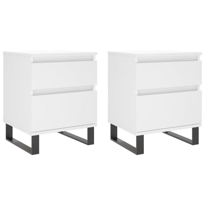 Comodini 2pz Bianchi 40x35x50 cm in Legno Multistrato - homemem39