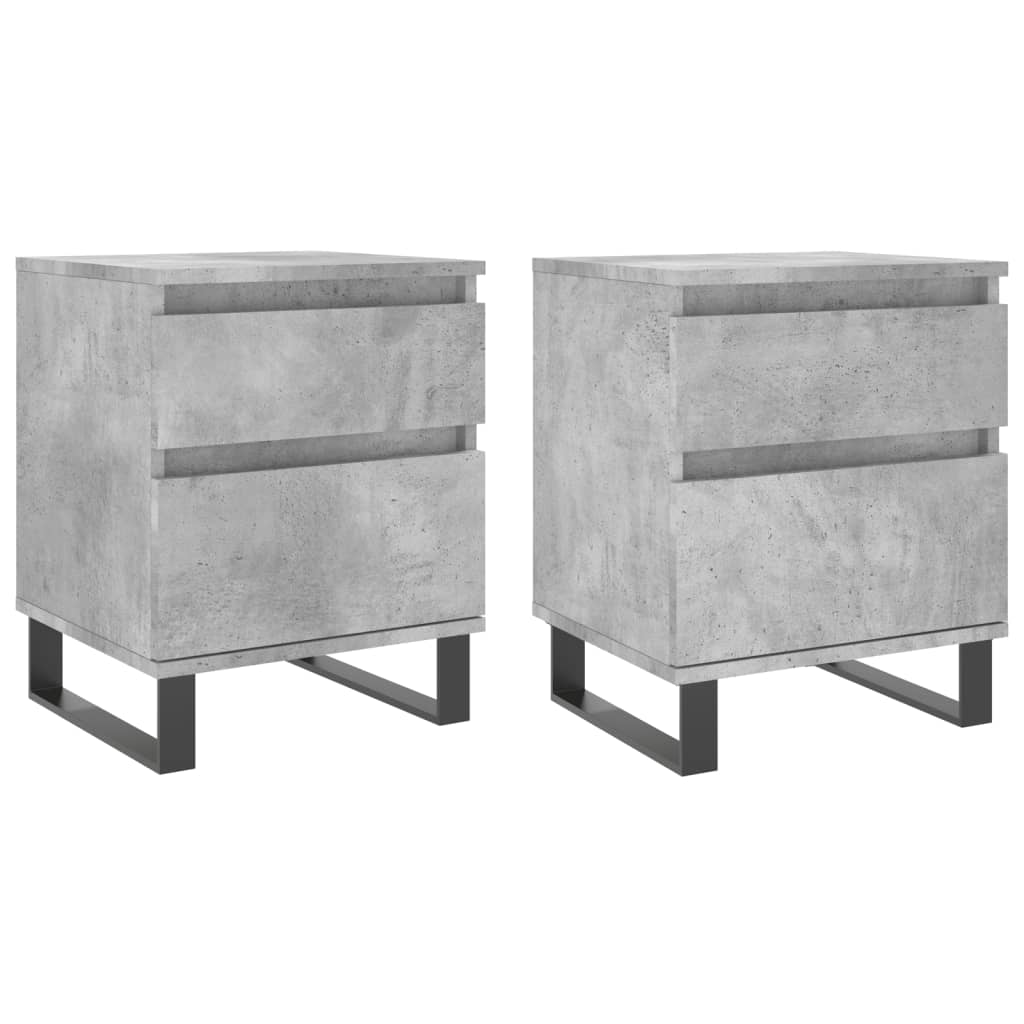 Comodini 2pz Grigio Cemento 40x35x50 cm in Legno Multistrato - homemem39