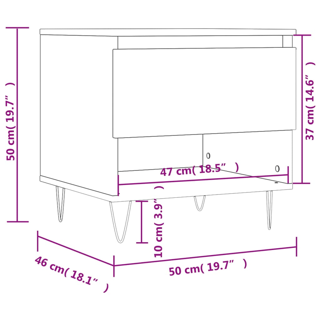 Tavolino da Salotto Bianco 50x46x50 cm in Legno Multistrato - homemem39