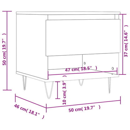 Tavolino Bianco Lucido 50x46x50 cm in Legno Multistrato - homemem39