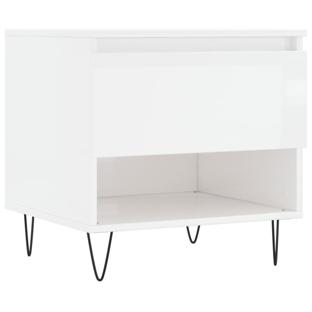 Tavolini Salotto 2pz Bianco Lucido 50x46x50cm Legno Multistrato - homemem39