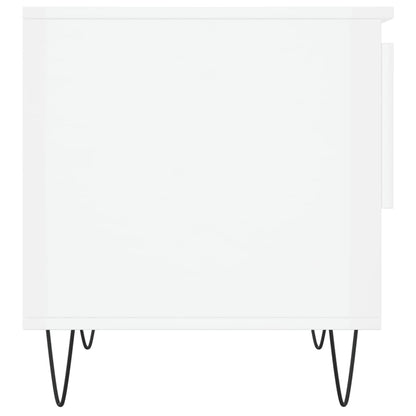 Tavolini Salotto 2pz Bianco Lucido 50x46x50cm Legno Multistrato - homemem39