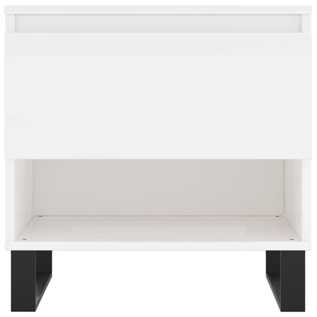 Tavolini Salotto 2pz Bianco Lucido 50x46x50cm Legno Multistrato - homemem39