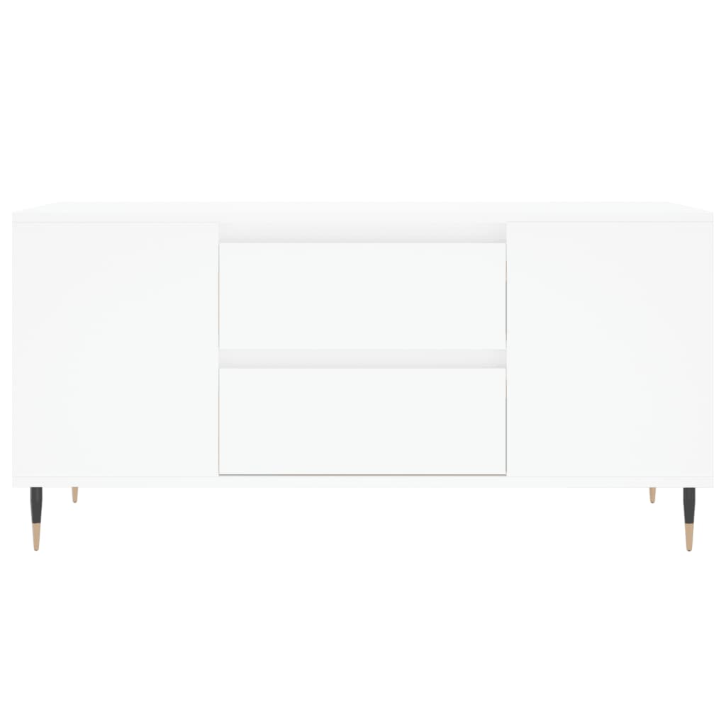 Tavolino da Salotto Bianco 102x44,5x50 cm in Legno Multistrato - homemem39