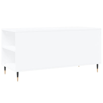 Tavolino da Salotto Bianco 102x44,5x50 cm in Legno Multistrato - homemem39