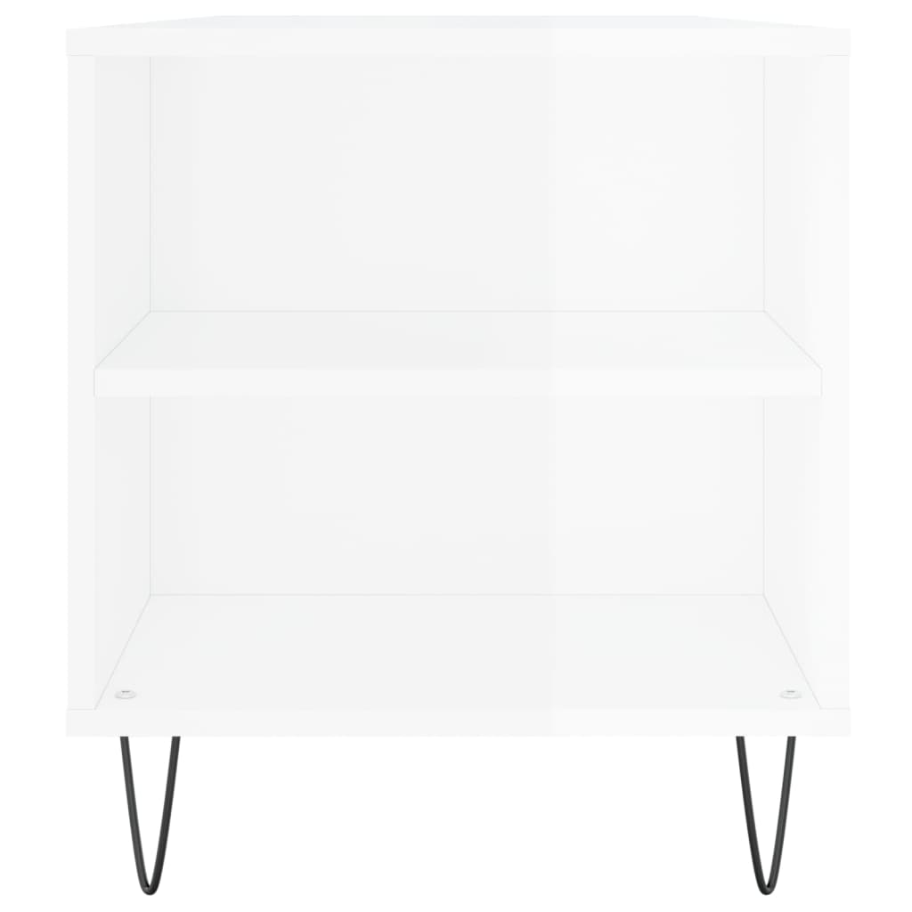 Tavolino Salotto Bianco Lucido 102x44,5x50 cm Legno Multistrato - homemem39