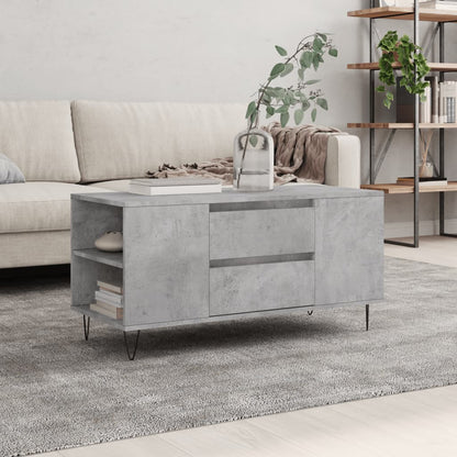 Tavolino Salotto Grigio Cemento 102x44,5x50cm Legno Multistrato - homemem39