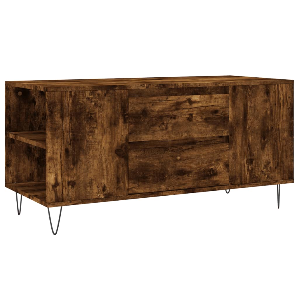 Tavolino da Salotto Rovere Fumo 102x44,5x50cm Legno Multistrato - homemem39