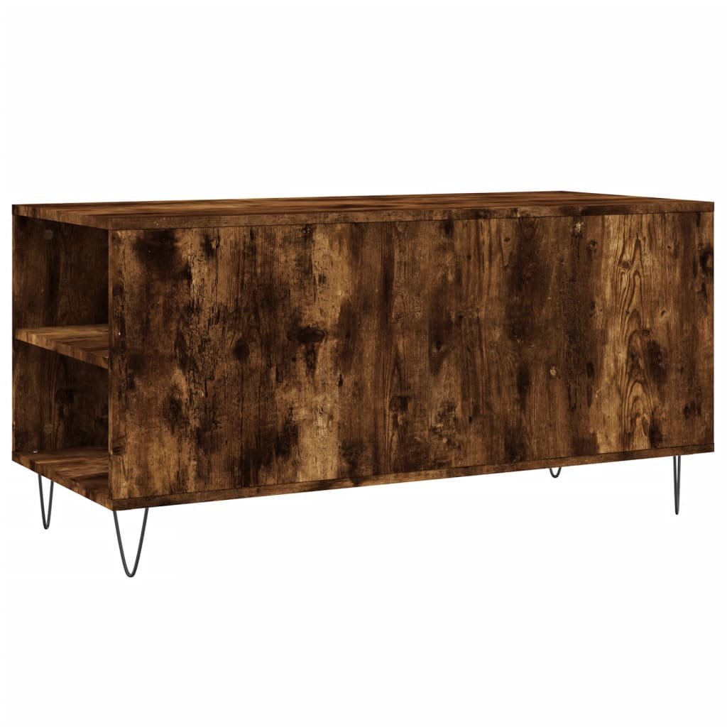 Tavolino da Salotto Rovere Fumo 102x44,5x50cm Legno Multistrato - homemem39