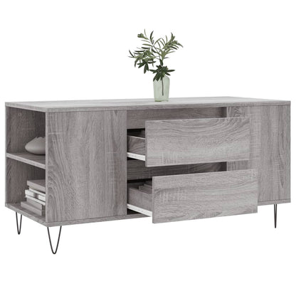 Tavolino Salotto Grigio Sonoma 102x44,5x50 cm Legno Multistrato - homemem39