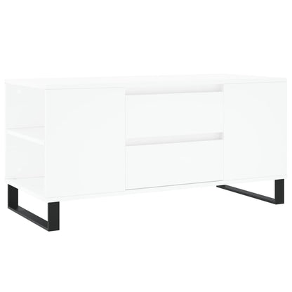 Tavolino da Salotto Bianco 102x44,5x50 cm in Legno Multistrato - homemem39