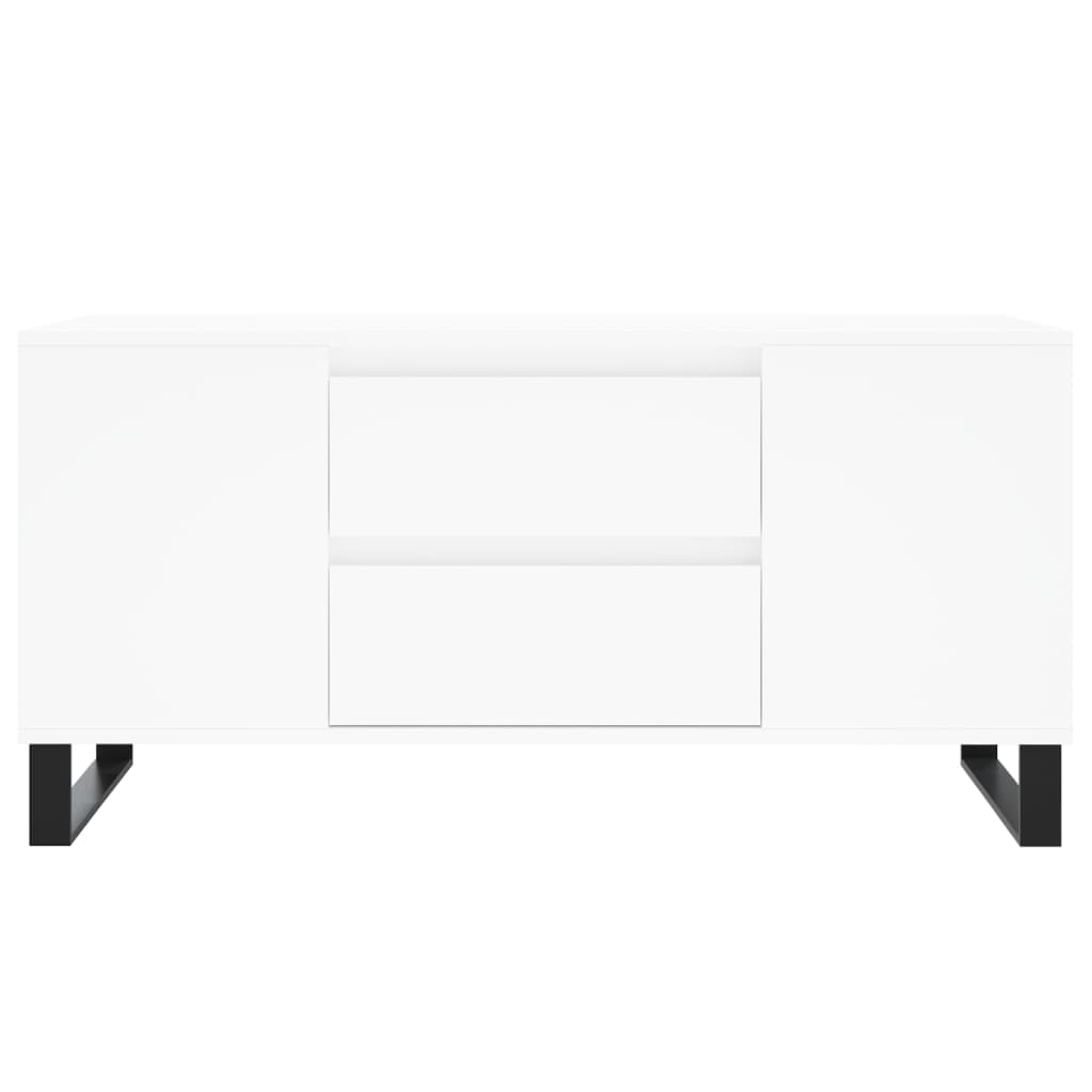 Tavolino da Salotto Bianco 102x44,5x50 cm in Legno Multistrato - homemem39