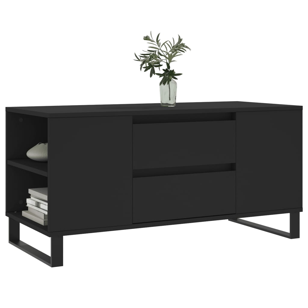 Tavolino da Salotto Nero 102x44,5x50 cm in Legno Multistrato - homemem39