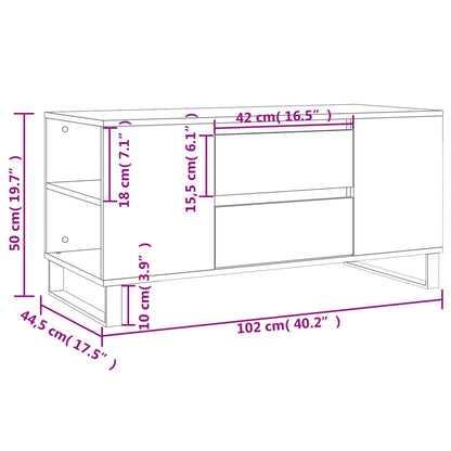 Tavolino da Salotto Nero 102x44,5x50 cm in Legno Multistrato - homemem39