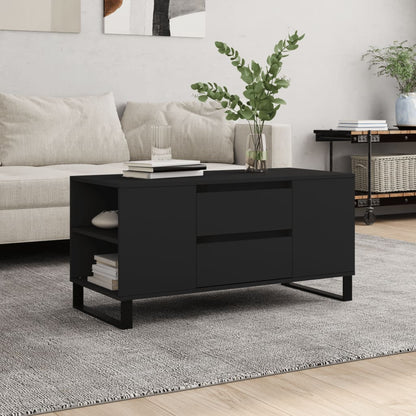 Tavolino da Salotto Nero 102x44,5x50 cm in Legno Multistrato - homemem39