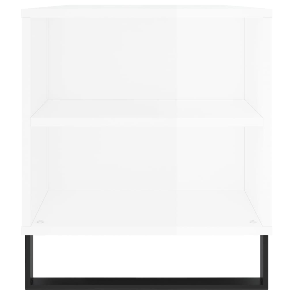 Tavolino Salotto Bianco Lucido 102x44,5x50 cm Legno Multistrato - homemem39
