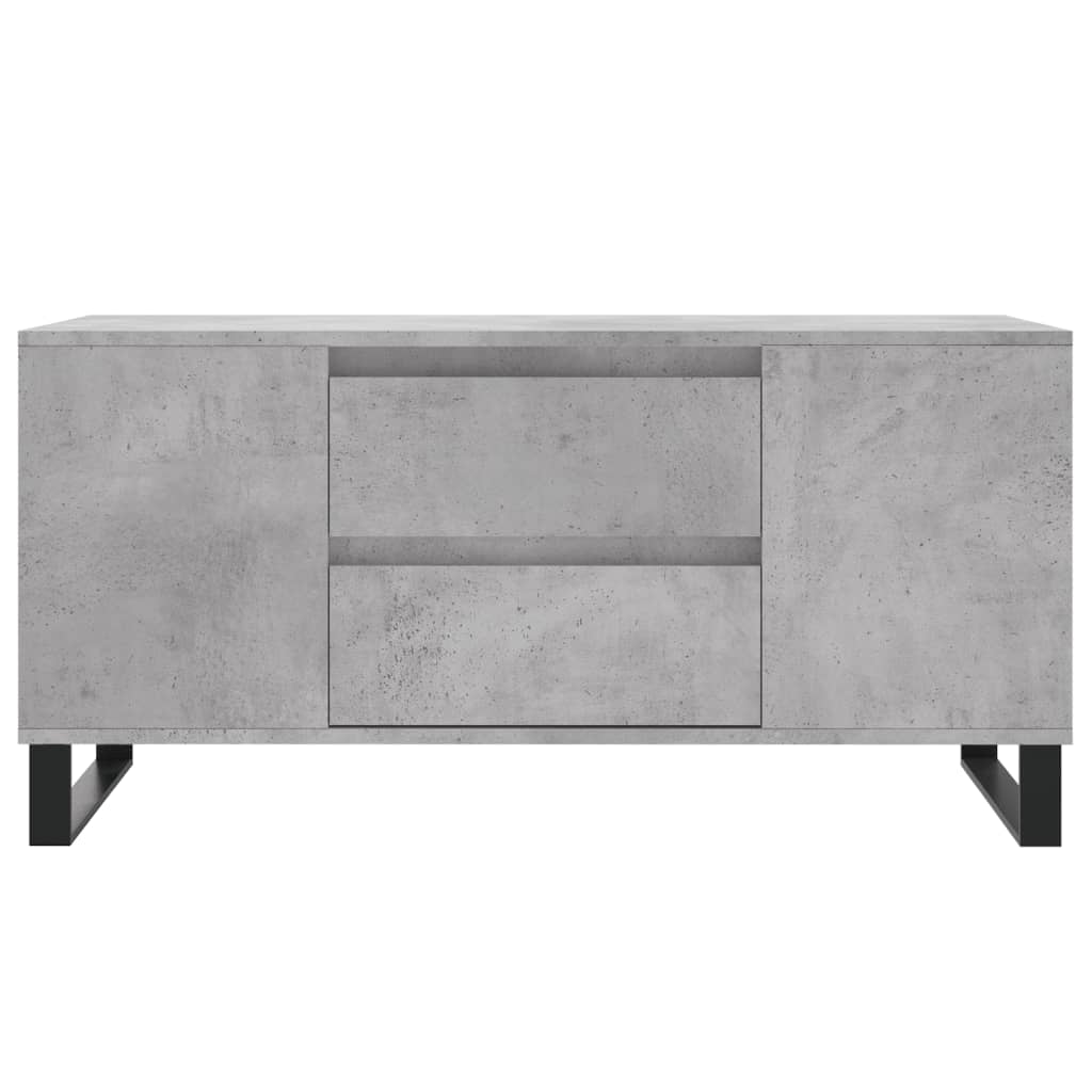 Tavolino Salotto Grigio Cemento 102x44,5x50cm Legno Multistrato - homemem39