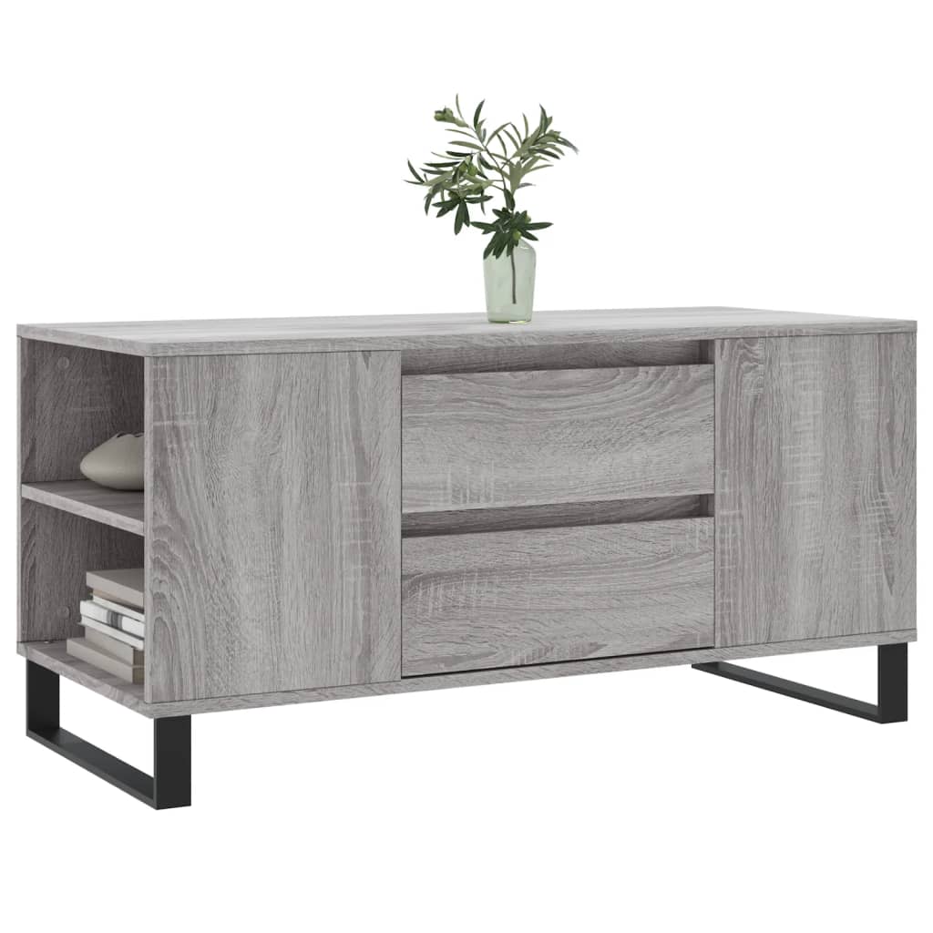 Tavolino Salotto Grigio Sonoma 102x44,5x50 cm Legno Multistrato - homemem39