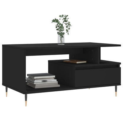 Tavolino da Salotto Nero 90x49x45 cm in Legno Multistrato - homemem39