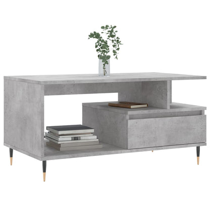 Tavolino Salotto Grigio Cemento 90x49x45 cm Legno Multistrato - homemem39