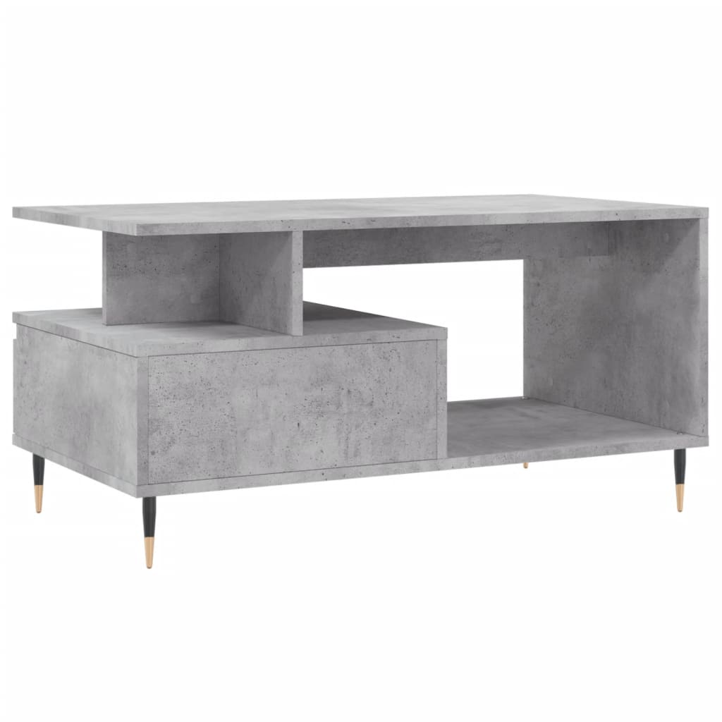 Tavolino Salotto Grigio Cemento 90x49x45 cm Legno Multistrato - homemem39