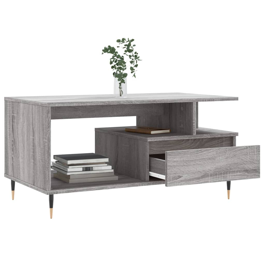 Tavolino da Salotto Grigio Sonoma 90x49x45 cm Legno Multistrato - homemem39