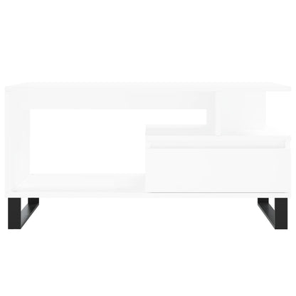 Tavolino da Salotto Bianco 90x49x45 cm in Legno Multistrato - homemem39