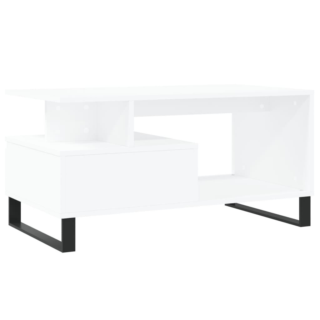 Tavolino da Salotto Bianco 90x49x45 cm in Legno Multistrato - homemem39