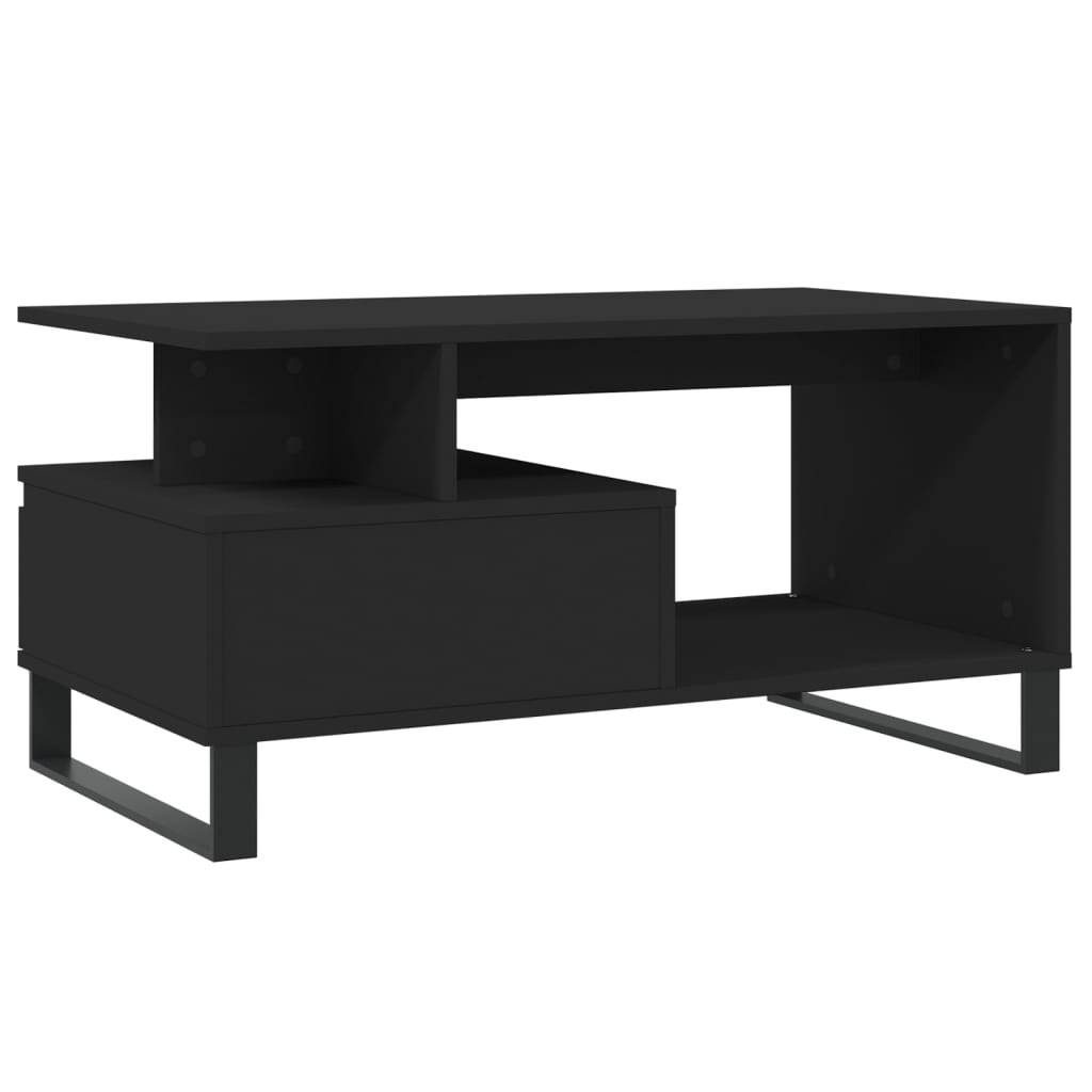 Tavolino da Salotto Nero 90x49x45 cm in Legno Multistrato - homemem39