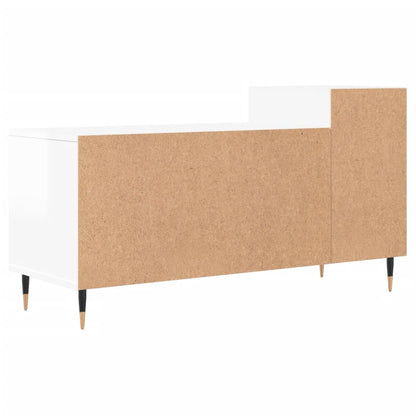 Mobile Porta TV Bianco Lucido 100x35x55 cm in Legno Multistrato - homemem39