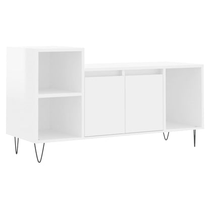 Mobile Porta TV Bianco Lucido 100x35x55 cm in Legno Multistrato - homemem39