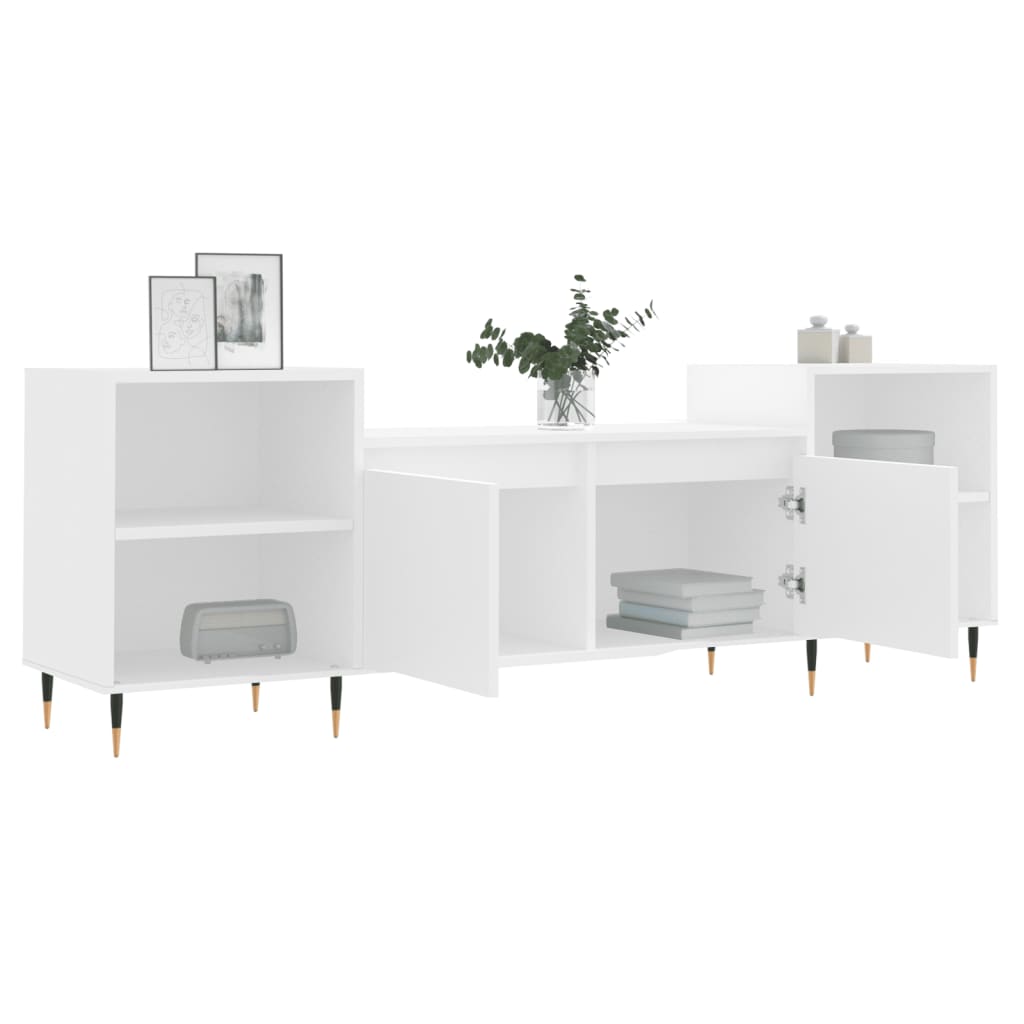 Mobile Porta TV Bianco 160x35x55 cm in Legno Multistrato - homemem39