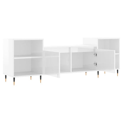 Mobile Porta TV Bianco Lucido 160x35x55 cm in Legno Multistrato - homemem39