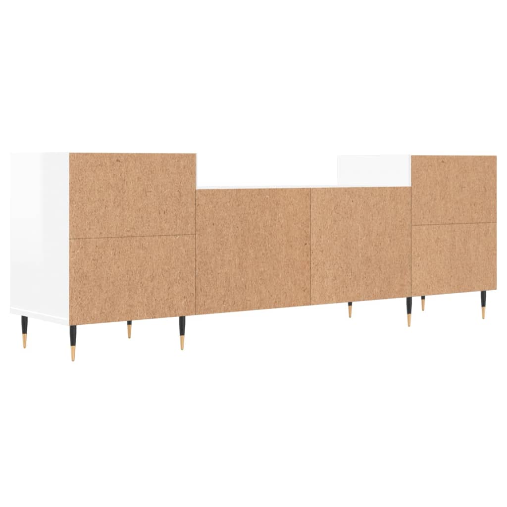 Mobile Porta TV Bianco Lucido 160x35x55 cm in Legno Multistrato - homemem39