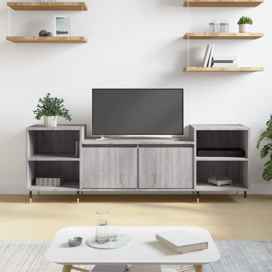 Mobile TV Grigio Sonoma 160x35x55 cm in Legno Multistrato - homemem39