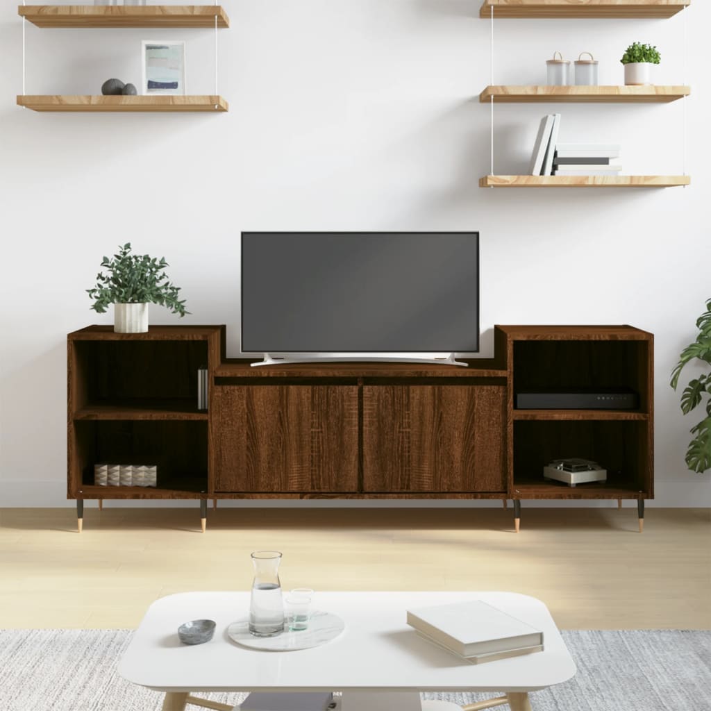 Mobile TV Rovere Marrone 160x35x55 cm in Legno Multistrato - homemem39