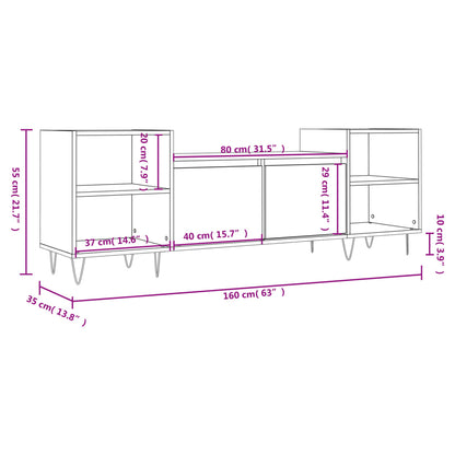 Mobile Porta TV Bianco 160x35x55 cm in Legno Multistrato - homemem39