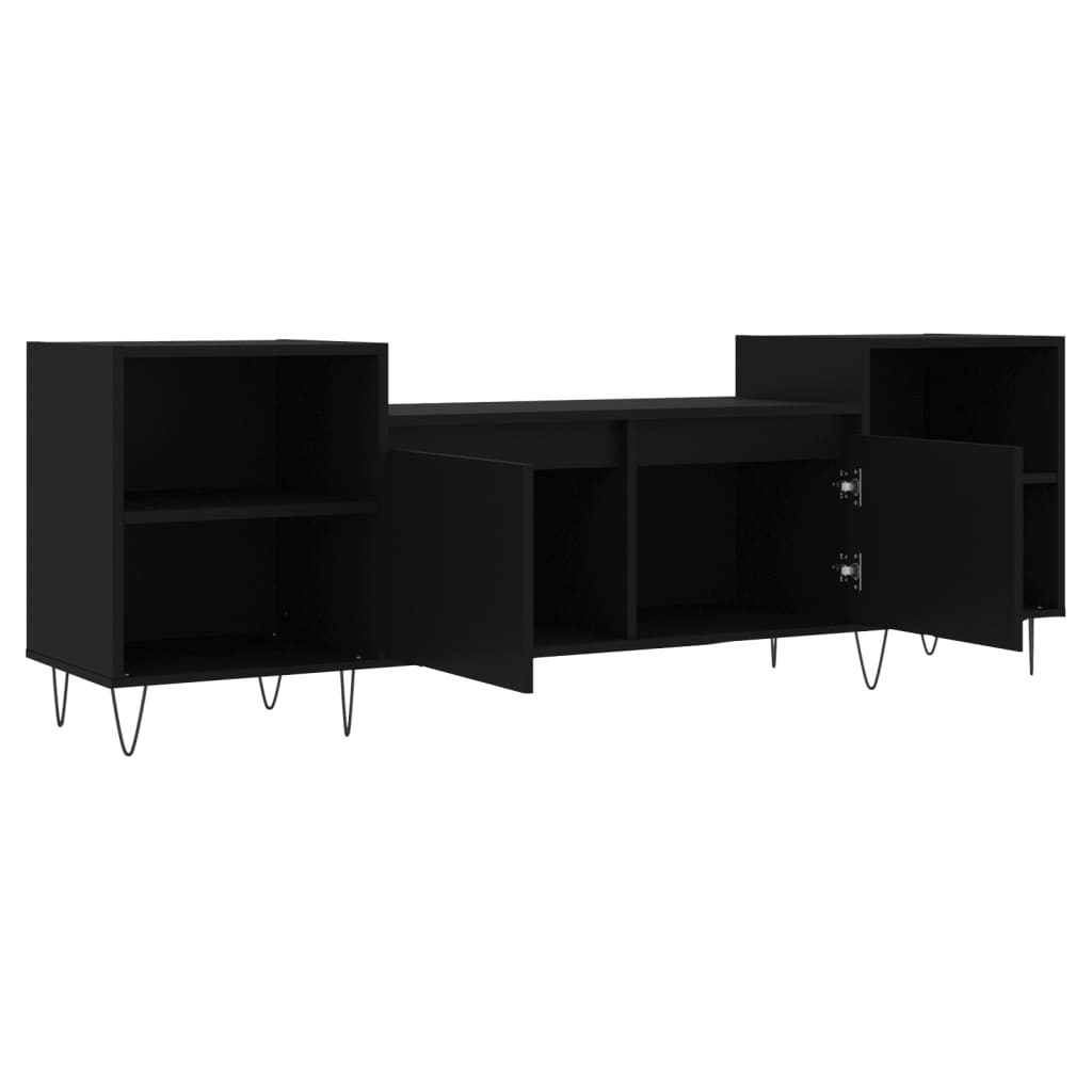 Mobile Porta TV Nero 160x35x55 cm in Legno Multistrato - homemem39