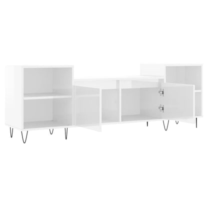 Mobile Porta TV Bianco Lucido 160x35x55 cm in Legno Multistrato - homemem39