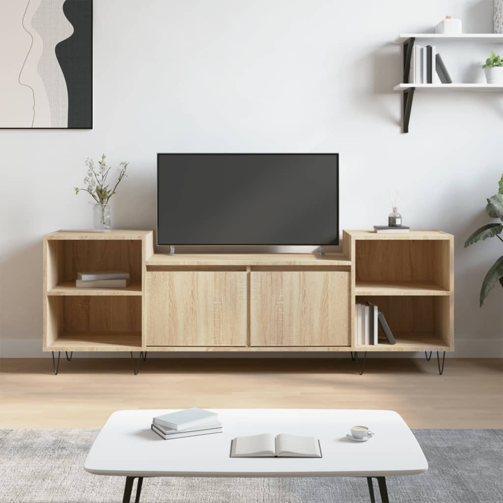 Mobile Porta TV Rovere Sonoma 160x35x55 cm Legno Multistrato - homemem39