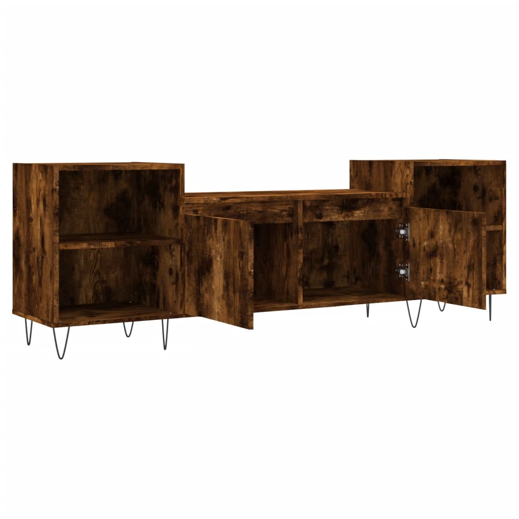 Mobile TV Rovere Fumo 160x35x55 cm in Legno Multistrato - homemem39