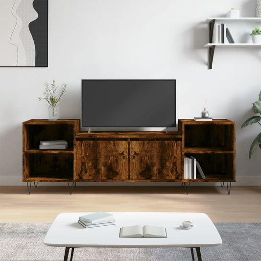 Mobile TV Rovere Fumo 160x35x55 cm in Legno Multistrato - homemem39