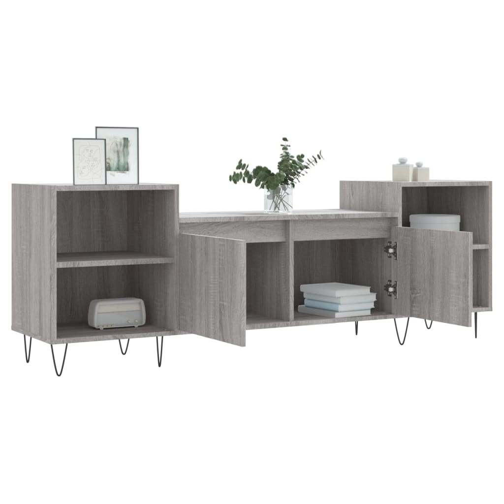 Mobile TV Grigio Sonoma 160x35x55 cm in Legno Multistrato - homemem39