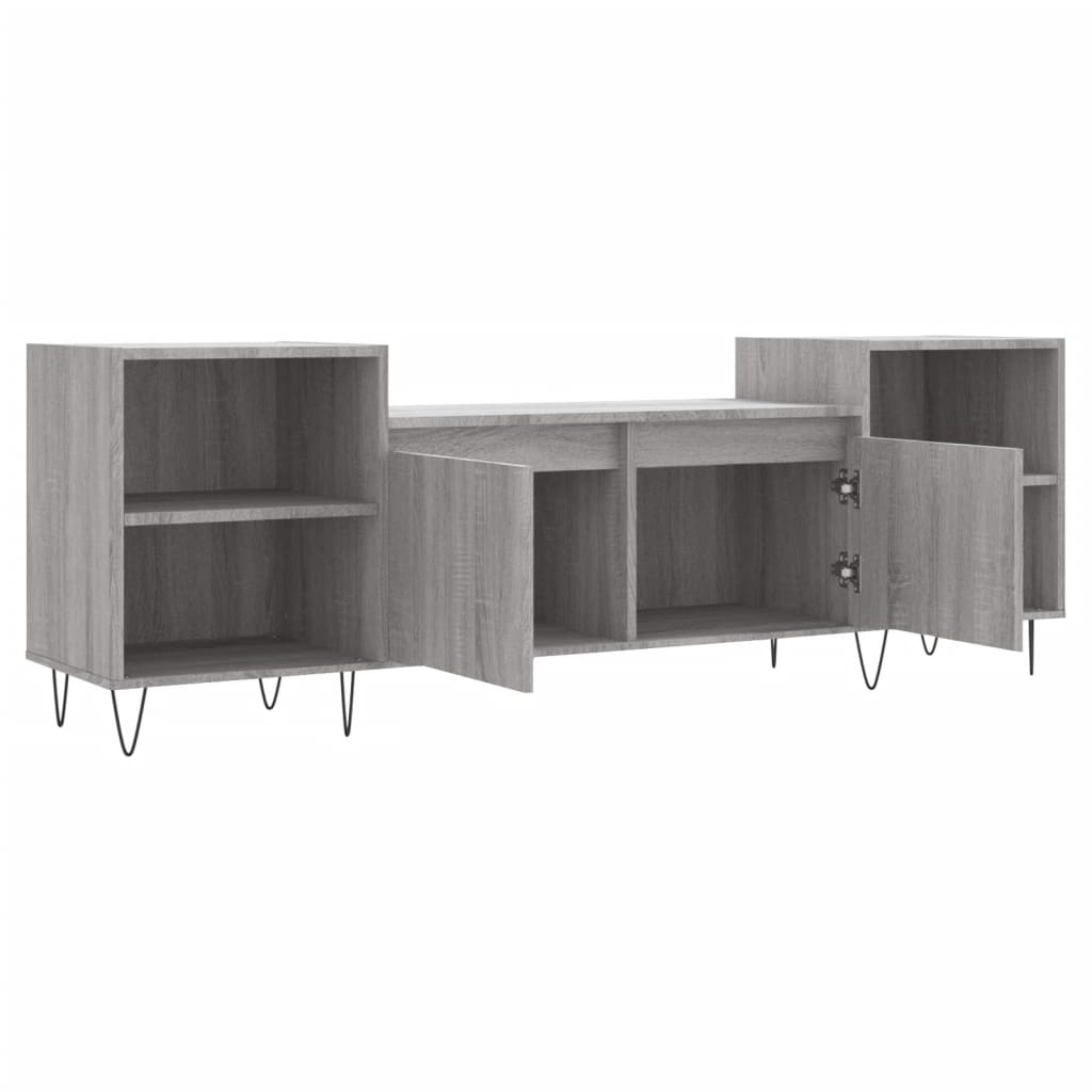 Mobile TV Grigio Sonoma 160x35x55 cm in Legno Multistrato - homemem39