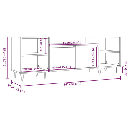 Mobile TV Grigio Sonoma 160x35x55 cm in Legno Multistrato - homemem39