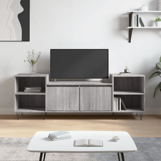 Mobile TV Grigio Sonoma 160x35x55 cm in Legno Multistrato - homemem39