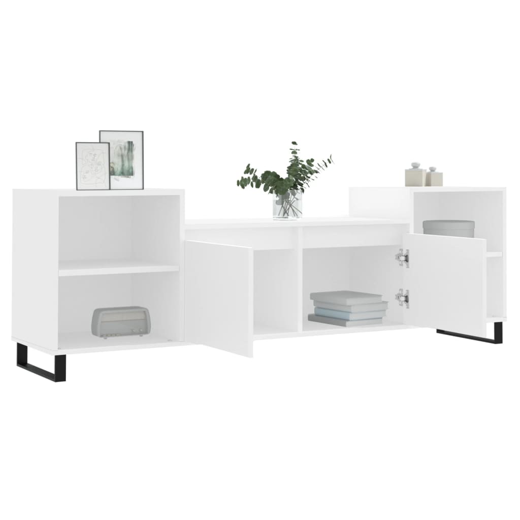 Mobile Porta TV Bianco 160x35x55 cm in Legno Multistrato - homemem39