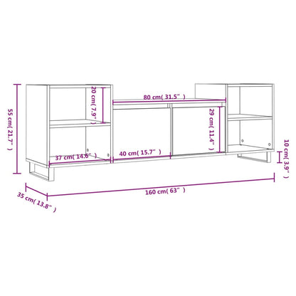 Mobile Porta TV Bianco 160x35x55 cm in Legno Multistrato - homemem39