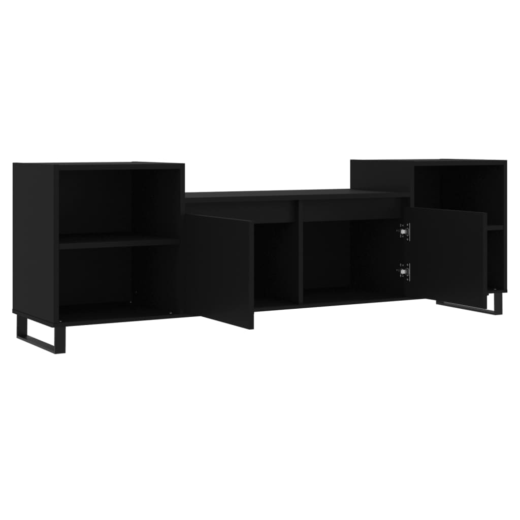 Mobile Porta TV Nero 160x35x55 cm in Legno Multistrato - homemem39